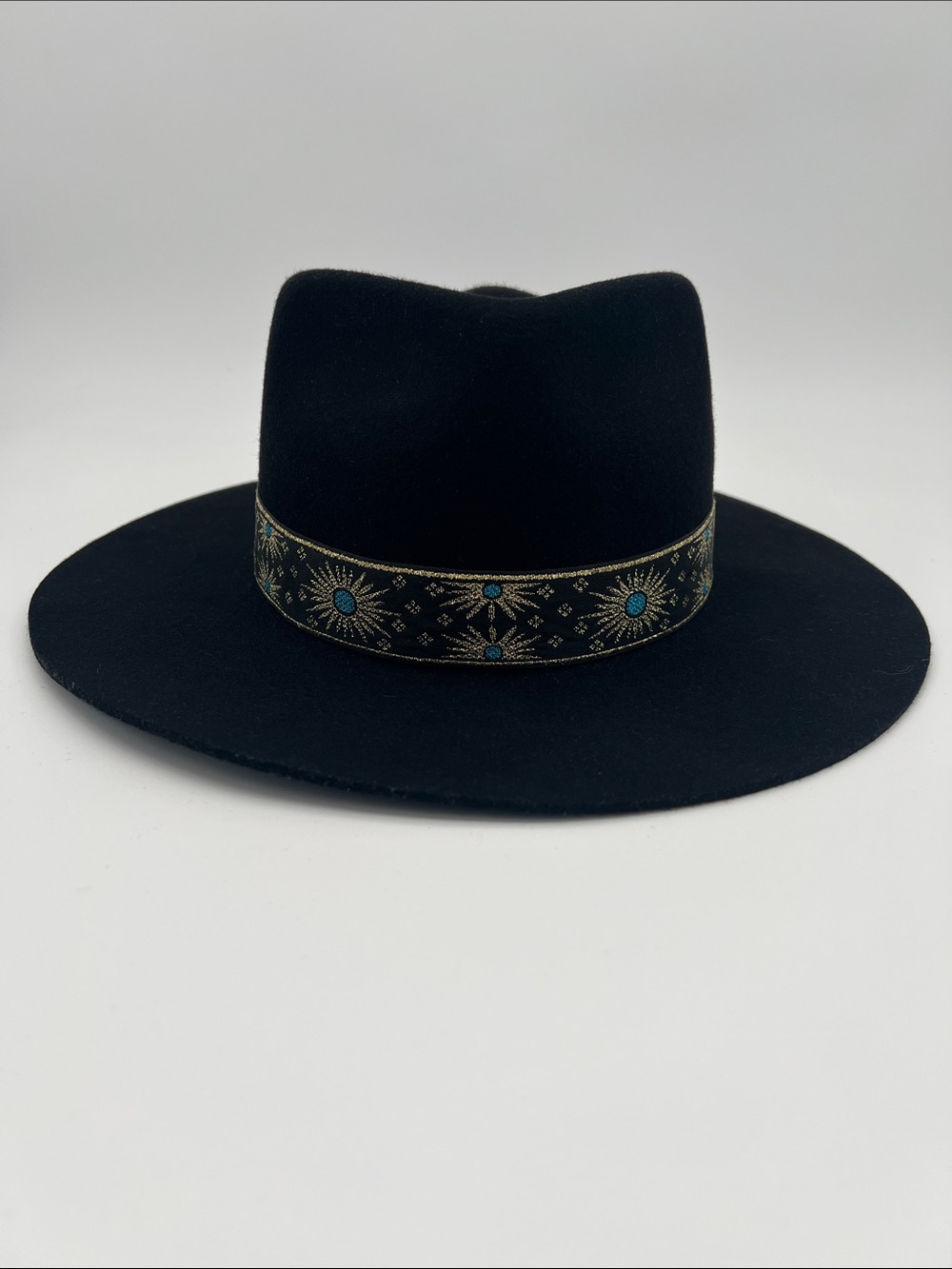 NWT Lack of Color “The Phoenix” Black Wool Ribbon Band Fedora Hat Size L (7 3/8)